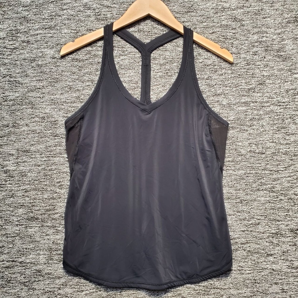 Lululemon Breezy Singlet Racerback Running Tank Top Womens S Black Mesh Sides